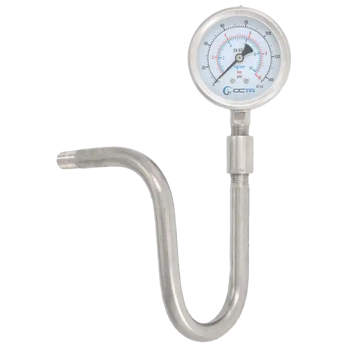 เกจวัดแรงดัน pressure gauge octagauge Accessory Syphon U stainless gs 100